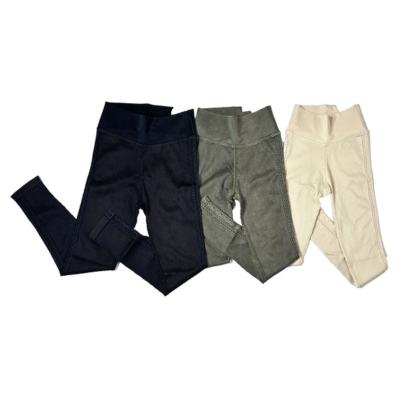 OFFLINE by Aerie Pants - NWT! Aerie Offline Seamless Ribbed 7/8 Hi-Rise Leggings Black Sage Cream XS S L